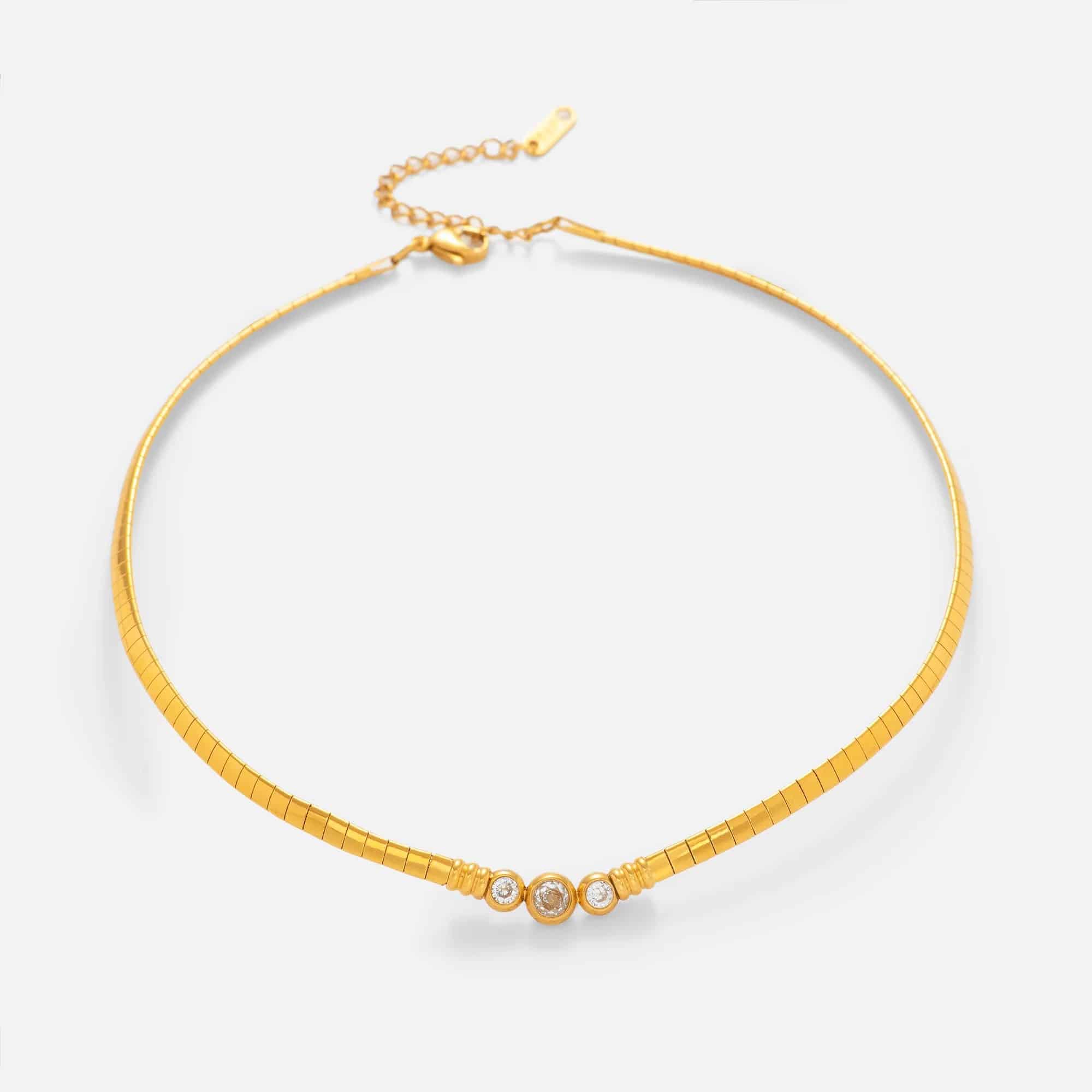 Halskæde "Gyldent Lys" med Zirkoner