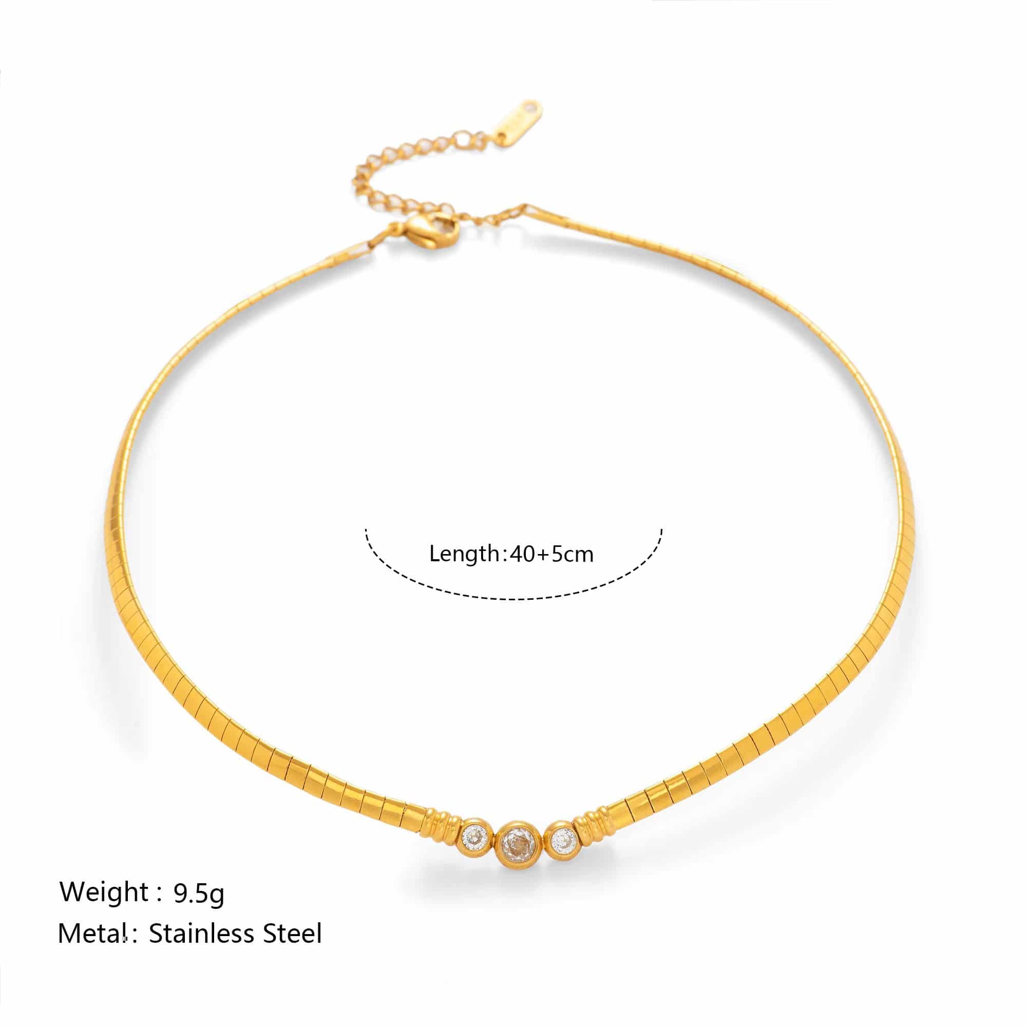 Halskæde "Gyldent Lys" med Zirkoner - Imagem 2